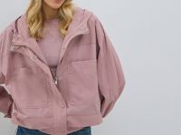 Ветровка с капюшоном, Розовый