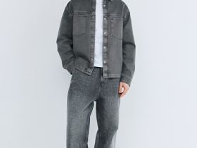 Куртка-рубашка из твила с карманами, Серый