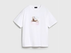 Футболка оверсайз с принтом, Белый