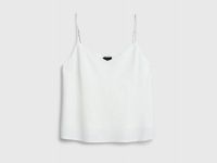 Топ изо льна на бретелях, Белый