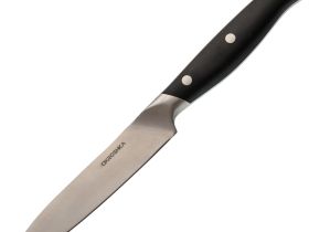 Набор кухонных ножей Okroshka Tartar в подставке, 5 ножей + ножницы, сталь 5cr15mov, рукоять сталь/пластик