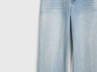 Широкие джинсы с высокой посадкой, Голубой