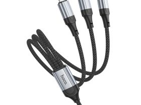 Кабель Hoco X102 (USB) 3 в 1 Lightning/Micro USB/Type-C 100см 2.4A (черный)