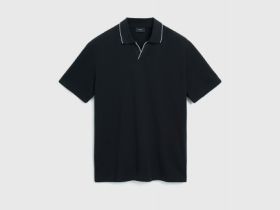 Поло из шелковистого пике, Черный