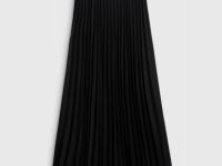 Плиссированная юбка миди A-силуэта, Черный