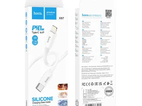 Кабель Hoco X87 Magic (Type-C) на (Lightning) 100см силиконовый (белый)