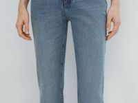 Прямые джинсы с высокой посадкой, Голубой