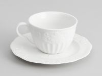Чайная пара Emboss White