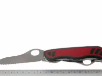 Складной нож спасателя Victorinox Dual Pro One Hand, сталь X55CrMo14, рукоять нейлон, красный