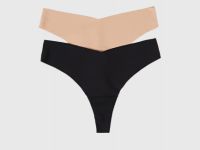 Трусы-танга, 2 шт., Черный