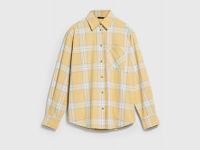 Рубашка в клетку из хлопка, Желтый