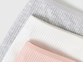 Трусы-бразилиана в рубчик, 3 шт., Серый