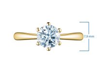 Кольцо из желтого золота с бриллиантом э0301кц07220863