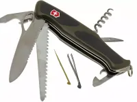 Многофункциональный складной нож Victorinox, сталь X55CrMo14, рукоять нейлон/эластомер, черно-зеленый