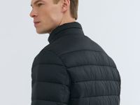 Утеплённая лёгкая куртка с воротником-стойкой, Черный