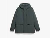 Утеплённая парка с капюшоном, Зеленый