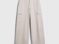 Хлопковые брюки карго с накладными карманами, Бежевый