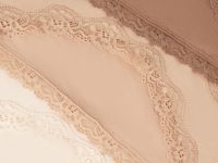 Классические трусы с кружевом, 3 шт., Бежевый