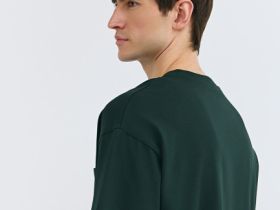 Футболка из плотного хлопка с карманом, Зеленый