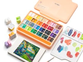 Набор гуаши HIMI 48 цветов по 12 грамм, персиковый