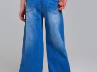 Брюки текстильные джинсовые для девочек