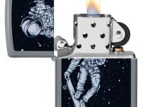 Зажигалка ZIPPO Skateboarding Astronaut с покрытием Flat Grey, латунь/сталь, серая