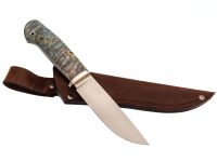 Охотничий нож Панцуй, сталь M398, рукоять кап березы, синий