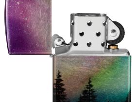 Зажигалка ZIPPO Colorful Sky с покрытием 540 Tumbled Chrome, латунь/сталь, разноцветная, 38x13x57 мм