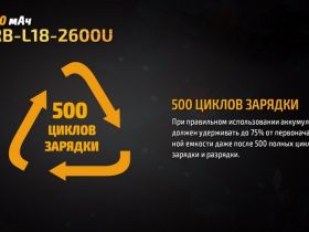 Аккумулятор 18650 Fenix 2600U mAh с разъемом для USB