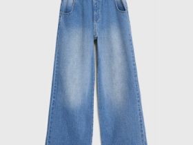 Широкие джинсы Wide leg для девочек, Синий