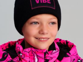 Комплект трикотажный для девочек: шапка, перчатки