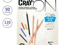 Блокнот-склейка Clairefontaine "Cray'ON" А5 50 л 120 г, мелкозернистый