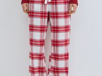 Пижамные брюки в клетку из фланели, Красный
