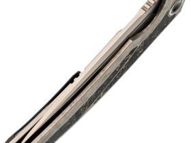 Складной нож TUOTOWN Espada, сталь Tmax, рукоять Grey Crystal Ti/Chaotic Gold CF