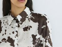 Блузка с анималистичным принтом, Оранжевый