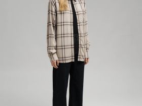 Рубашка прямого кроя в клетку