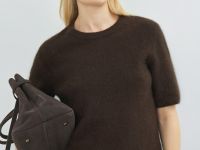 Джемпер из ангоры с коротким рукавом, Коричневый