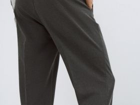 Прямые брюки с эластичным поясом, Серый