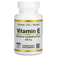 California Gold Nutrition, биоактивный витамин Е, 335 мг, 30 растительных капсул