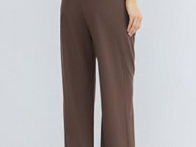 Широкие брюки со складками, Коричневый