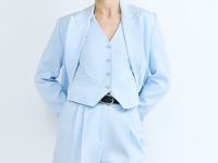 Шорты-бермуды со складками, Голубой