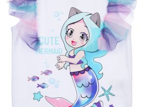 Фуфайка трикотажная для девочек (футболка)