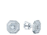 Пусеты из белого золота с бриллиантами э4701пс11172700