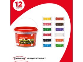 Тесто для лепки Гамма "Мультики" 12 цв*25 г, пластиковая банка с ручкой