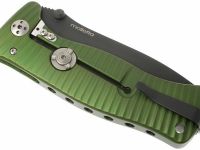 Нож складной LionSteel SR1A GB, сталь D2, рукоять алюминий, зелёный
