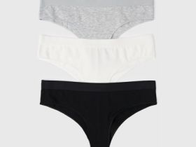 Трусы-бразилиана с мягкой резинкой, 3 шт., Белый