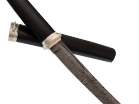 Нож Танто, сталь дамаск, рукоять граб, с деревянными ножнами