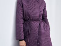 Двубортное утепленное пальто с воротником-стойкой