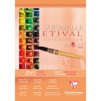 Блокнот для акварели, склейка Clairefontaine "Etival" 14,8х21 см 10 л 300 г холодного прессования