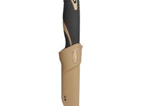 Нож Ganzo Fixed/Case, сталь 9Cr14Mov, рукоять прорезиненный пластик, черно-коричневый